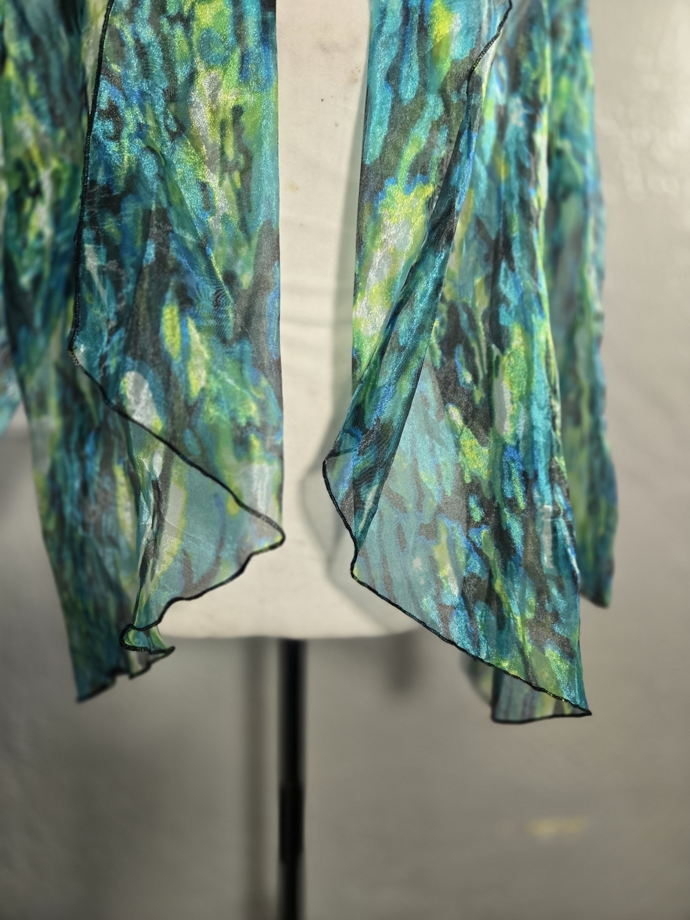 Green Watercolor Open-Front Jacket Trousers See True - Picture 7 of 9
